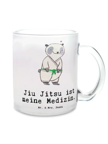 Mr. & Mrs. Panda Kaffeebecher Panda Jiu Jitsu mit Spruch in Transparent