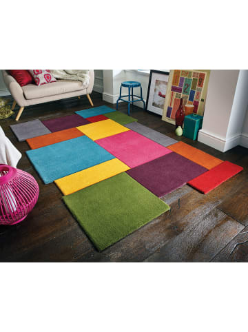 KADIMA DESIGN Wollteppich handgetuftet, geometrisch, rutschfest, Teppich Wolle in Multi