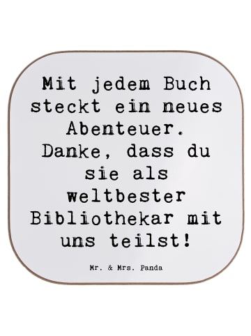 Mr. & Mrs. Panda Tischuntersetzer Spruch Bibliothekar Abenteuer ... in Weiß