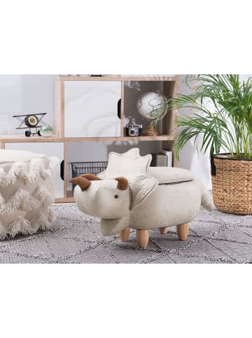 Beliani Tierhocker TRICERATOPS in Grau/Braun - (W) 92 x (H) 56 x (L) 42 cm
