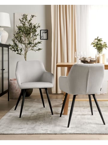 Beliani 2er-Set Esszimmerstuhl CASMALIA in Beige/Schwarz