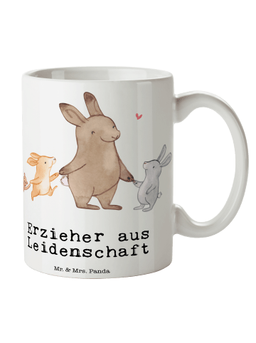 Mr. & Mrs. Panda Tasse Erzieher Leidenschaft mit Spruch in Weiß