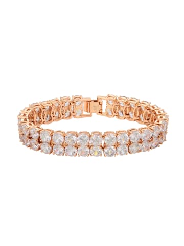 faina Women Crystal-Studded Bracelet in Rose Gold White