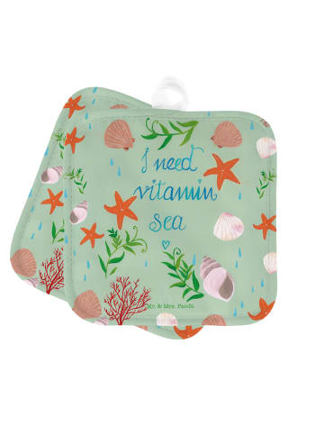 Mr. & Mrs. Panda 2er Set Topflappen  Vitamin Sea mit Spruch in Bunt