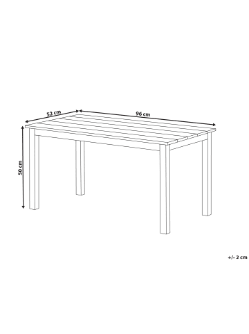 Beliani Esstisch MESSINA in Braun/Schwarz - (W) 52 x (H) 50 x (L) 100 cm