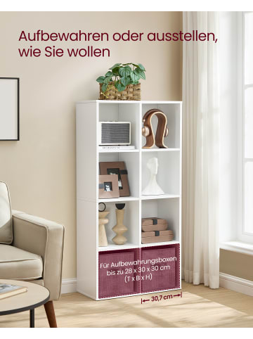 VASAGLE Bücherregal Custos in Weiß - (B)30 x (H)130 x (T)65.8 cm