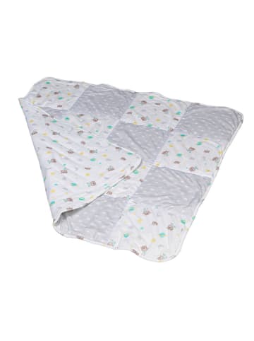 SlumberOrganix Baby Patchworkdecke Bio Baumwolle 100x100 in Grau (L)100 x (B)100 cm