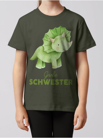 wat? Apparel T-Shirt Dinosaurier 01 Große Schwester in Khaki