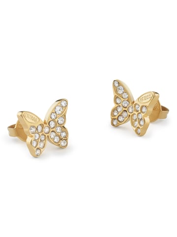 Guess Damen-Ohrstecker Schmetterling Ohrringe Goldfarben