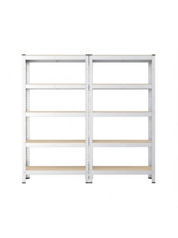 SONGMICS 2er-Set: Schwerlastregal Cozory in Silbern - (B)90 x (H)180 x (T)40 cm