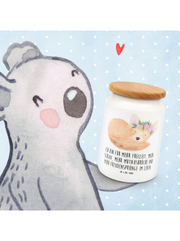 Mr. & Mrs. Panda Kaffeedose Wüstenfuchs Blumen mit Spruch in Weiß