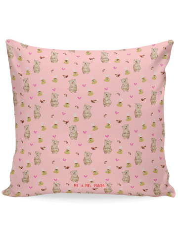 Mr. & Mrs. Panda Deko Kissen Bär Kaffee ohne Spruch in Rosa