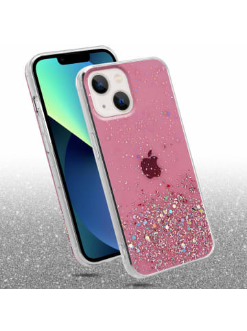 cadorabo Hülle für Apple iPhone 14 PLUS Glitter in Rosa mit Glitter