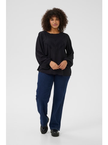 KAFFE curve Langarm-Bluse KCelina in Black Deep