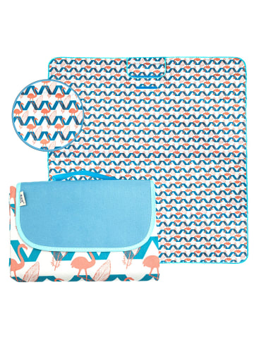 Intirilife Faltbare Picknickdecke Outdoor Decke in 199 x 145 cm Flamingo Design
