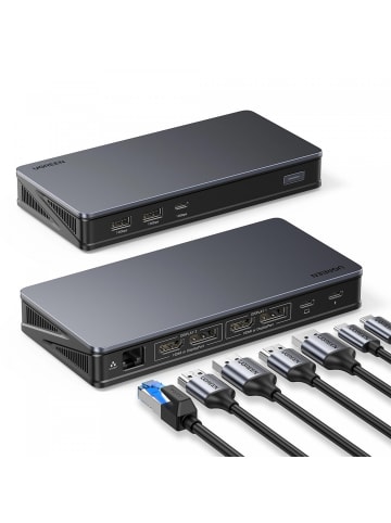 Ugreen Ugreen CM615 USB-C, DisplayPorrt, HDMI, RJ45 Multifunktionsadapter in Grau