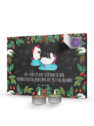 Mr. & Mrs. Panda Duftkerzen Adventskalender Einhorn Sekt mit Spruch in Kreidetafel