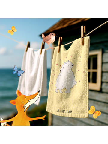 Mr. & Mrs. Panda Handtuch Eisbär Umarmen ohne Spruch in Gelb Pastell