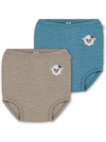 Normani Outdoor Sports 2er Pack Baby Merino Windelhose Tokoroa in Blau/Beige