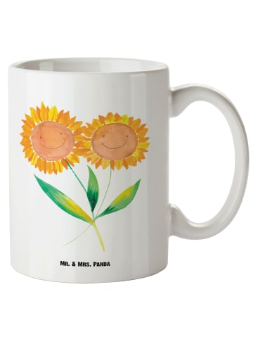 Mr. & Mrs. Panda XL Tasse Blume Sonnenblume ohne Spruch in Weiß