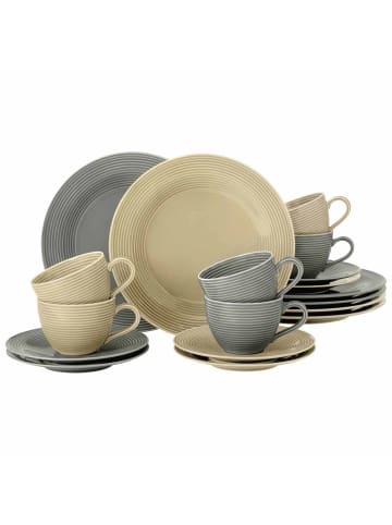 Seltmann Weiden 18-tlg. Kaffeeservice Beat Color Glaze in Beige-Grau – in beige-grau