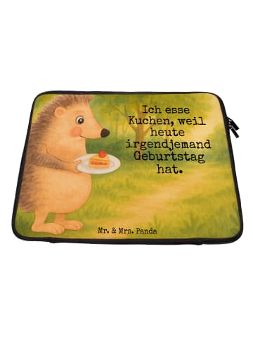 Mr. & Mrs. Panda Laptop Tasche Igel Kuchenstück Design mit Spruch in Weiß