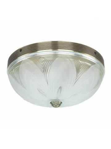 Licht-Erlebnisse Deckenlampe Ø 30 x (H)14 cm in Bronze Weiß