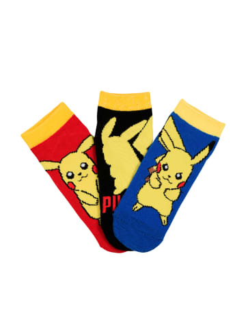 Pokémon Pikachu Sneaker Socken Kinder Jungen 6er Pack in Mehrfarbig