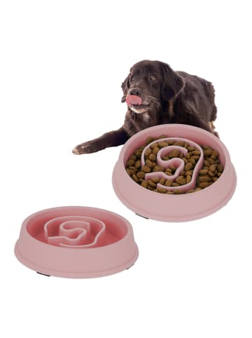 relaxdays 2 x Anti Schling Napf in Rosa