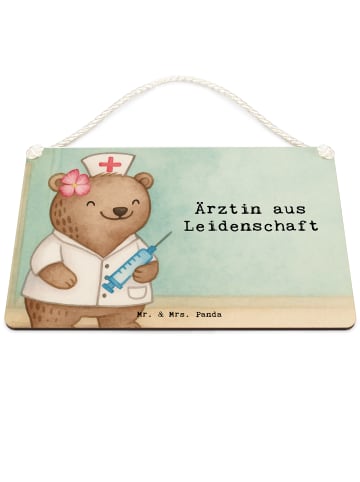 Mr. & Mrs. Panda Wanddeko Ärztin Leidenschaft Design mit Spruch in Weiß