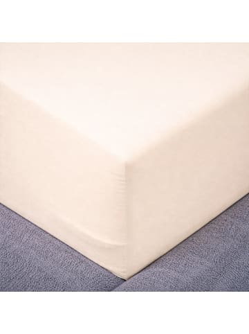 Traumschloss Premium Edel-Jersey Spannbettlaken in creme