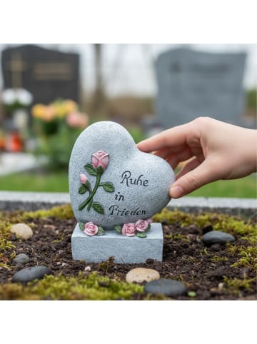 relaxdays Grabschmuck "Herz" in Grau