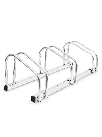 relaxdays 4x Fahrradständer in Silber
