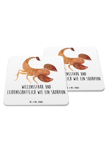 Mr. & Mrs. Panda Coaster Sternzeichen Skorpion mit Spruch in Weiß