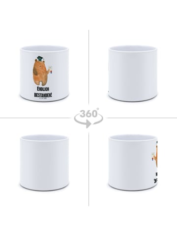 Mr. & Mrs. Panda Blumentopf Bär Prüfung mit Spruch in Weiß