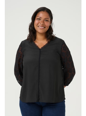 KAFFE curve Langarm-Bluse KCsilje in Black Deep