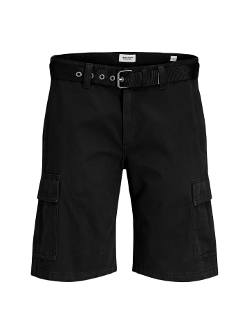 Jack and Jones Cole Hudson Belted Cargo Shorts Mid in Schwarz