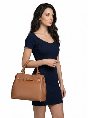 Samantha Look Handtasche echt Leder in cognac