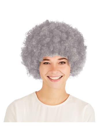 tectake Wundervolle Afro-Perücke, grau