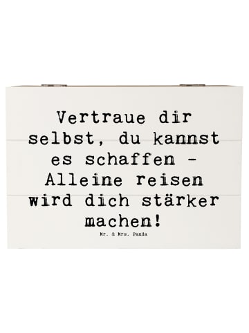 Mr. & Mrs. Panda Schatulle Spruch Alleine Reisen unternehmen mit... in Weiß