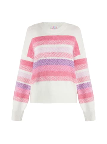 IZIA Damen Pullover in Weiss Mehrfarbig