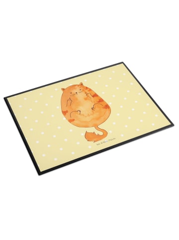 Mr. & Mrs. Panda schreibtischunterlage Katze Frühaufsteher ohne ... in Gelb Pastell