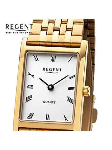Regent Analog-Armbanduhr Regent Metallarmband gold extra groß (ca. 22x34mm)