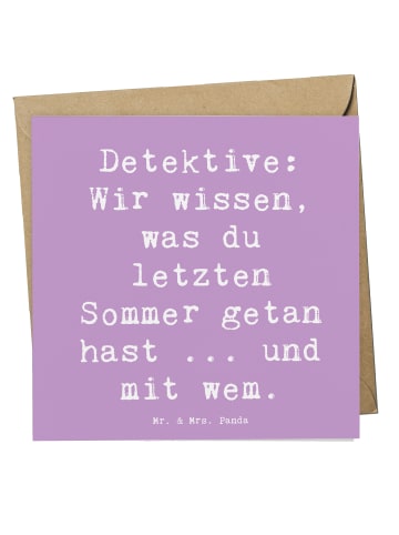 Mr. & Mrs. Panda Grußkarte Spruch Detektiv Geheimnisse mit Spruch in Lavendeltraum