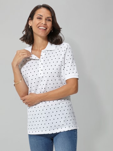 WITT WEIDEN Poloshirt in weiß-getupft