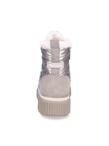 Tamaris Schnürboot in Beige Metallic