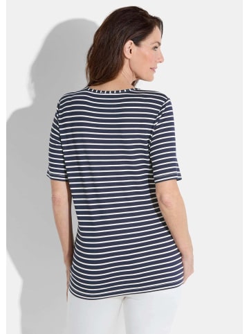 GOLDNER Kurzgröße:  Shirt Shirt in marine / weiß / geringelt