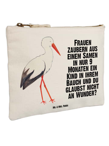Mr. & Mrs. Panda Etui Storch mit Spruch in Weiß