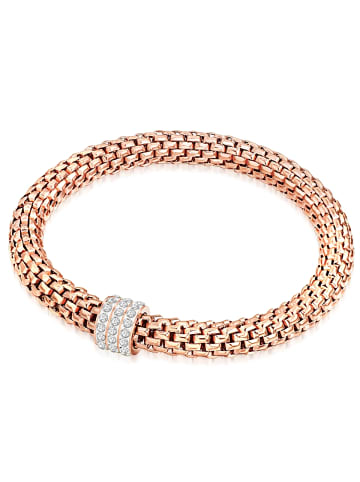 Rafaela Donata Armband Edelstahl roségold Glas weiß in roségold