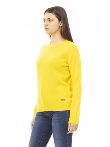 Baldinini Trend Zweifarbig Gelb Wolle Damen Pullover